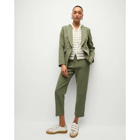 Veronica Beard Stone Army Green Classic Miller Dickey Blazer Women's 2 Gold - Picture 11 of 11